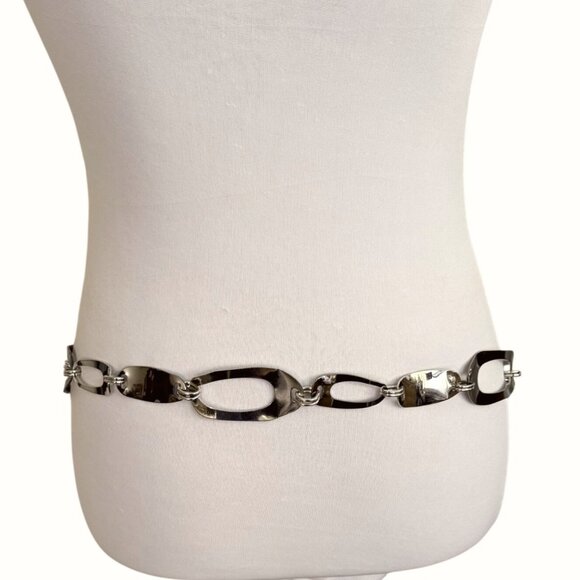 Cj Banks Link Chain Belt Silver Tone Size 2X/3X Edgy Statement Waist Accessory - Picture 4 of 15